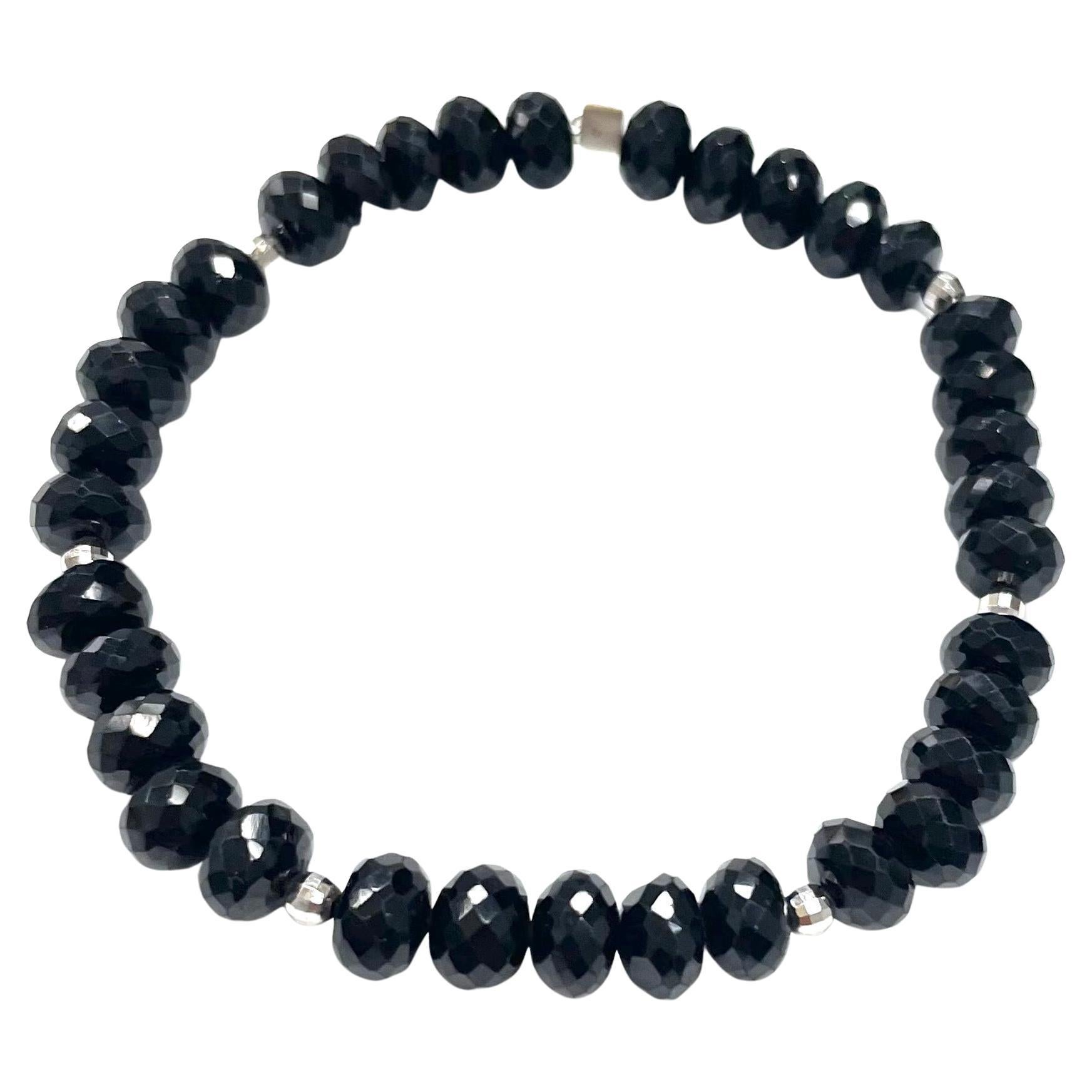 Black Spinel with White Gold Accents Paradizia Bracelet In New Condition For Sale In Laguna Beach, CA