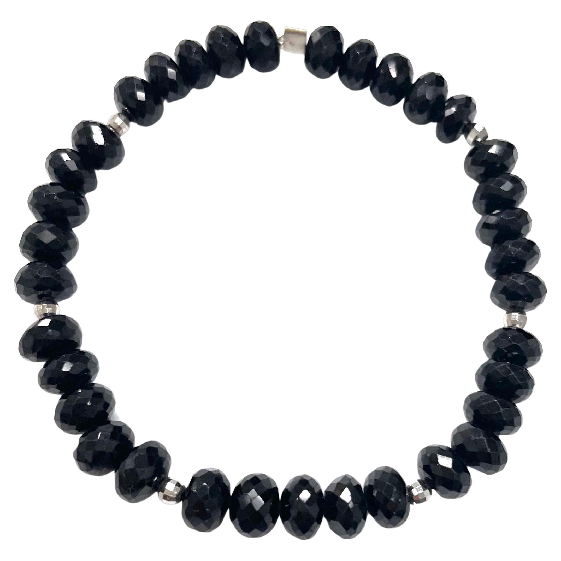 Black Spinel with White Gold Accents Paradizia Bracelet For Sale
