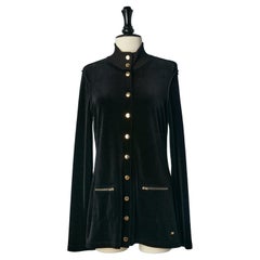 Retro Black sponge velvet jacket Sonia Rykiel 