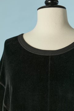 Black sponge velvet jumpsuit Sonia Rykiel Circa 1990's