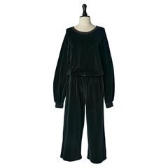 Vintage Black sponge velvet jumpsuit Sonia Rykiel Circa 1990's 