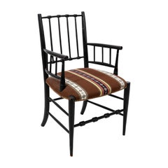 Black Spool Turned Open Armchair