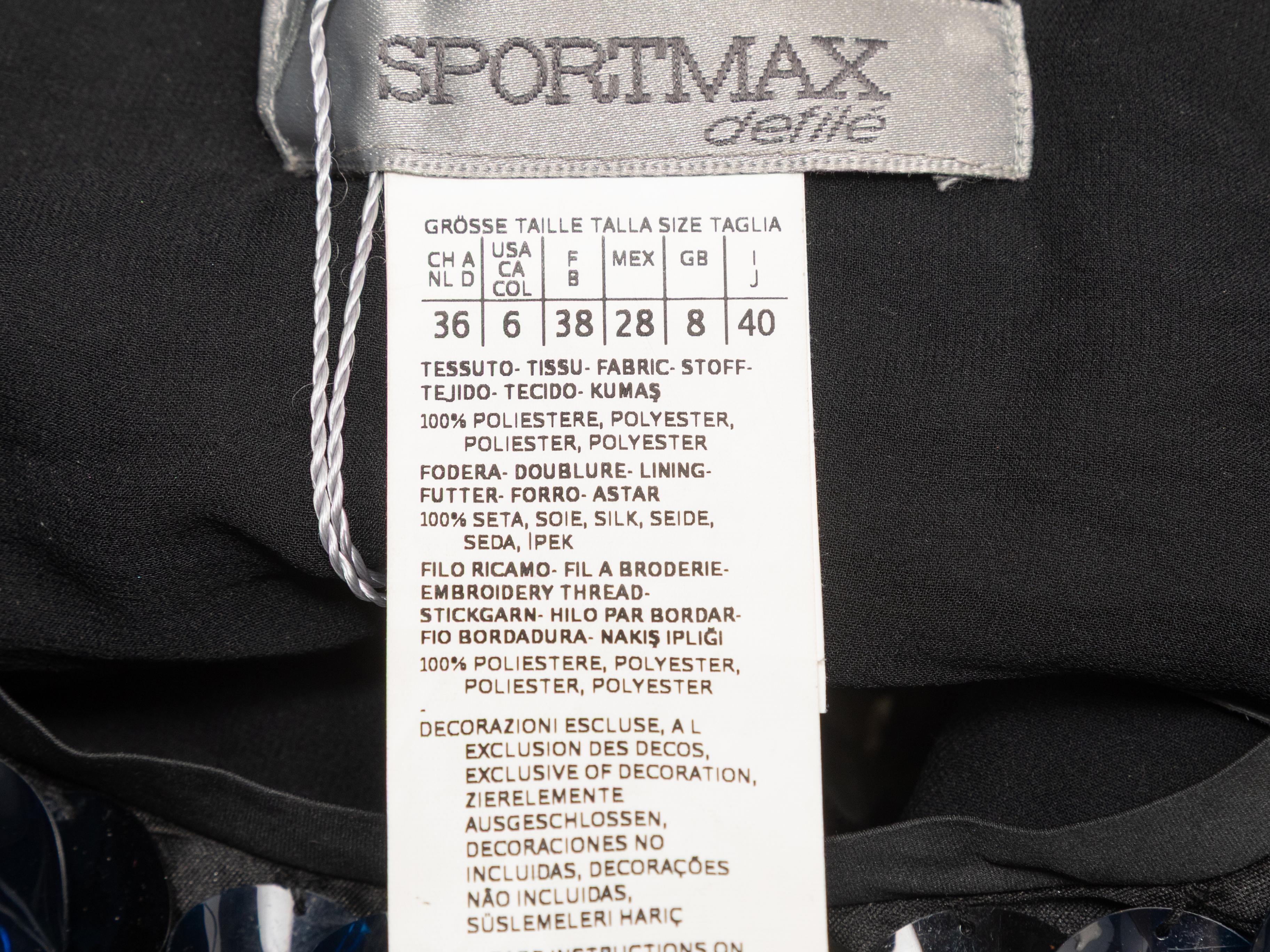 Schwarzes Sportmax Pailletten-Crop-Top Größe US 6 im Angebot 1