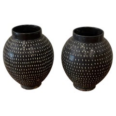 Black Spotted Ceramic Vase, China, Contemporary