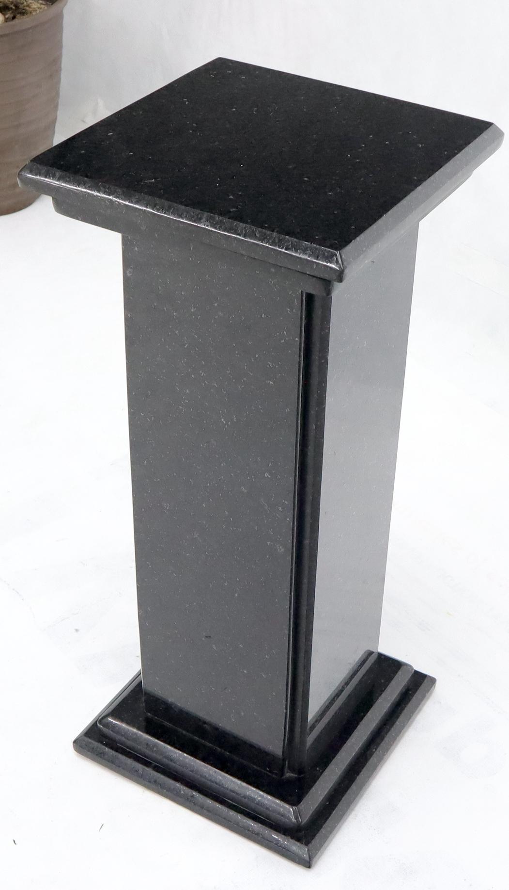 Mid-Century Modern Black Square Granite Pedestal For Sale