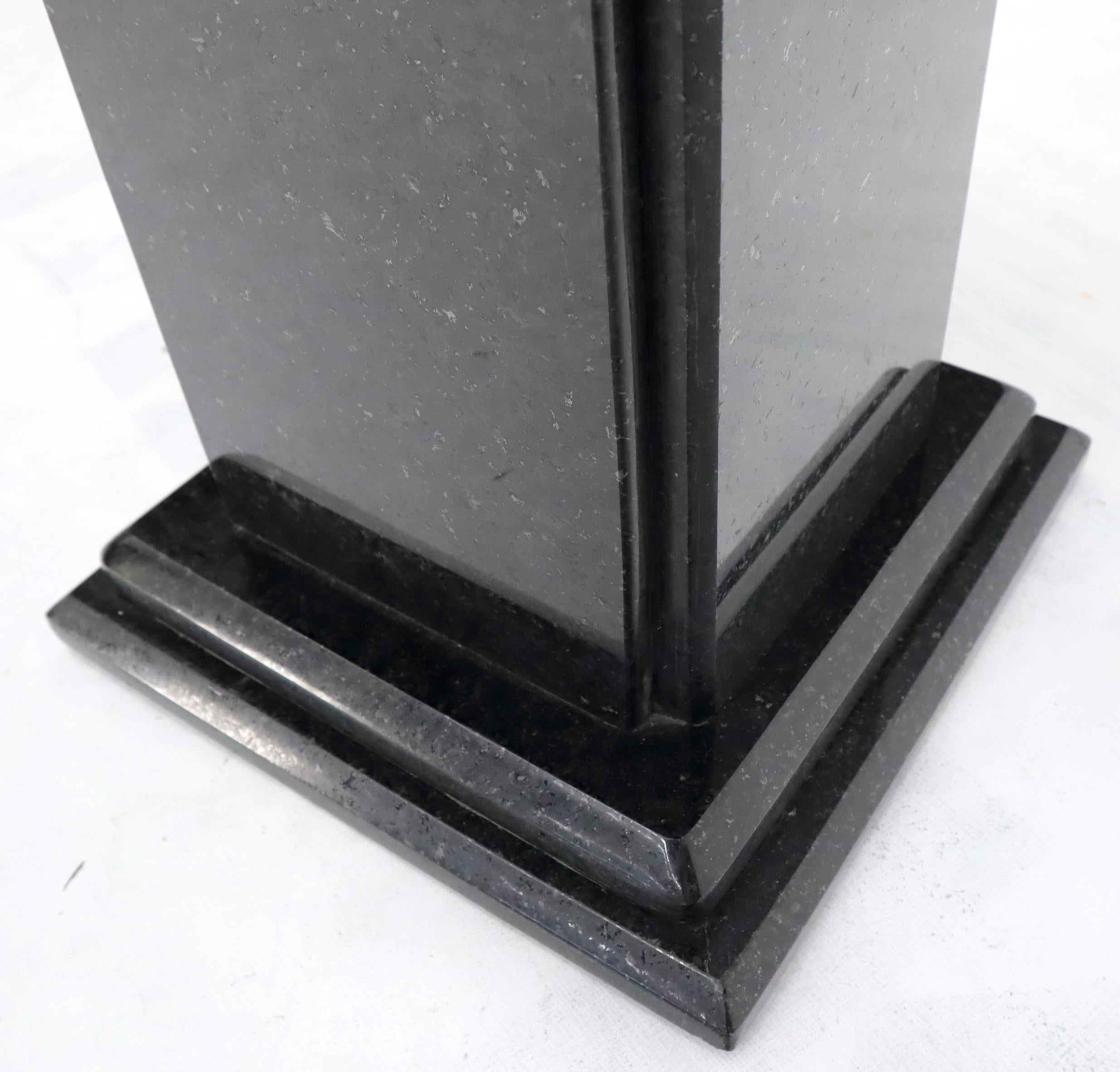 American Black Square Granite Pedestal For Sale