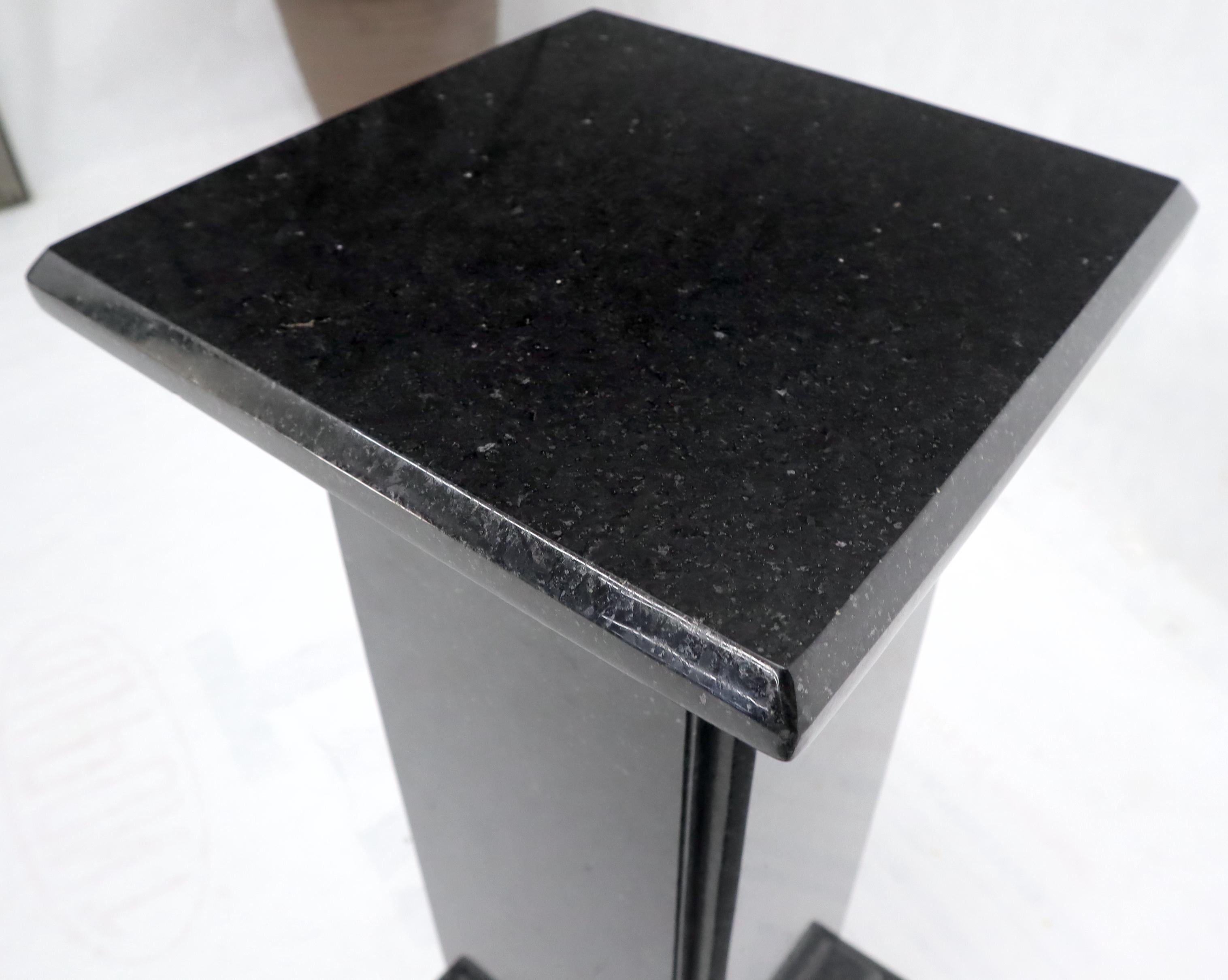 Black Square Granite Pedestal In Excellent Condition In Rockaway, NJ