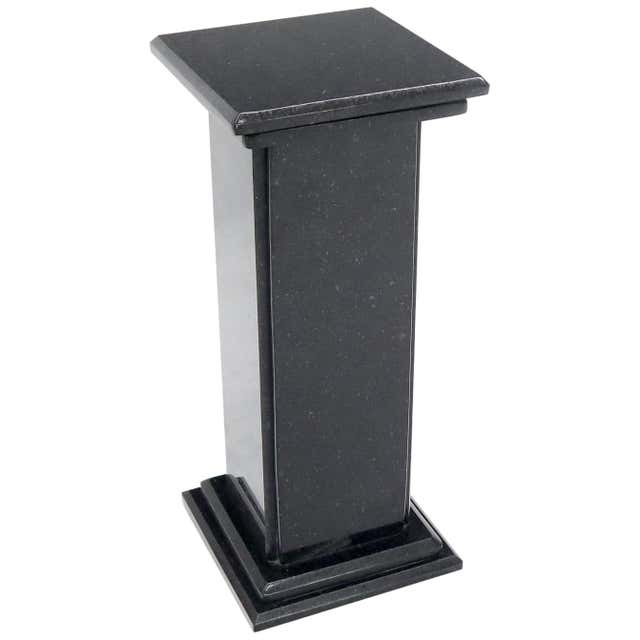 Square Black Onyx Lacquer Beveled Edge Tall Pedestal Stand For Sale at ...