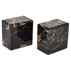 Black Square Marble Bookend Set