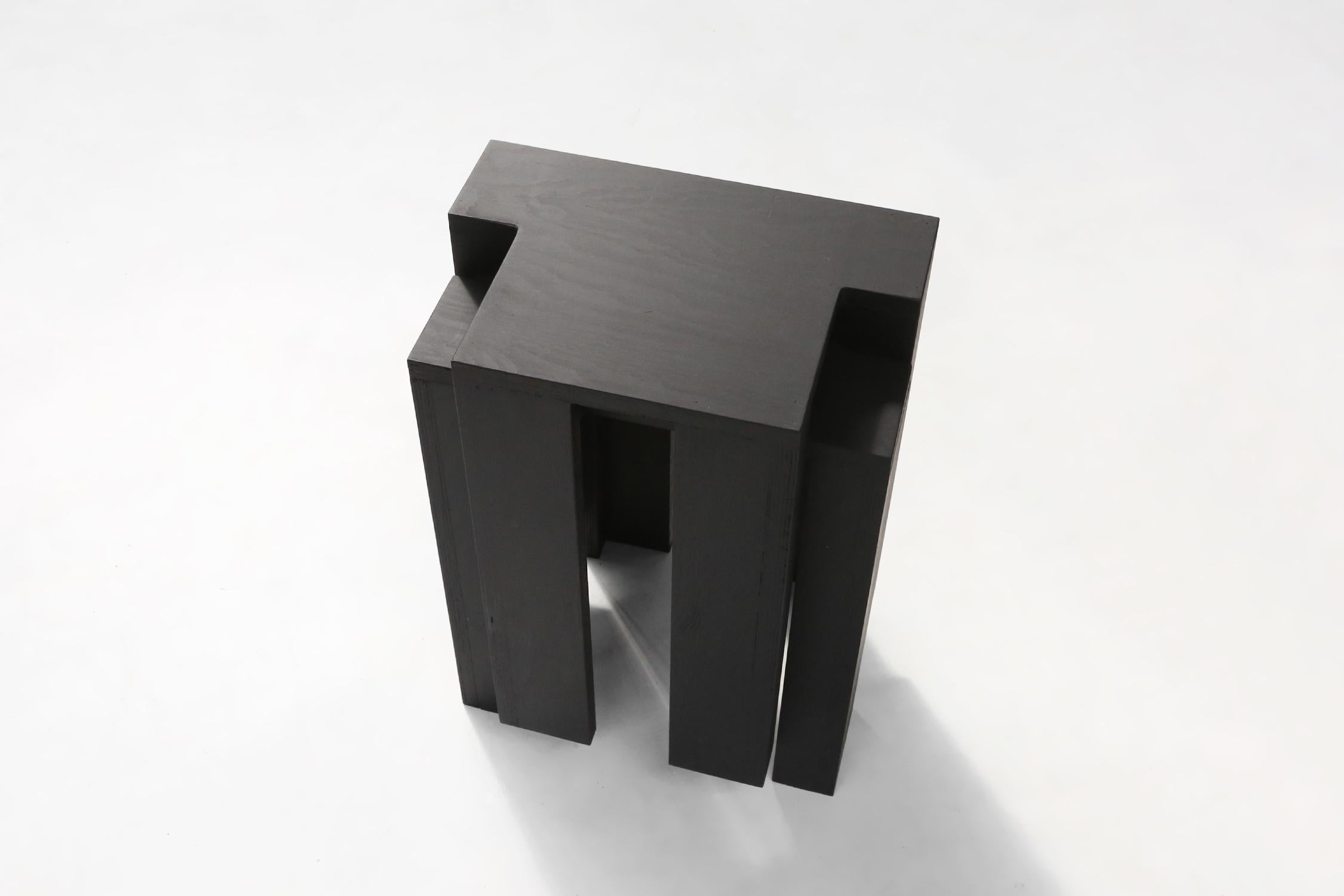 Black stackable stools of side tables (new) by Bram Vanderbeke, Belgium, 2017  For Sale 6