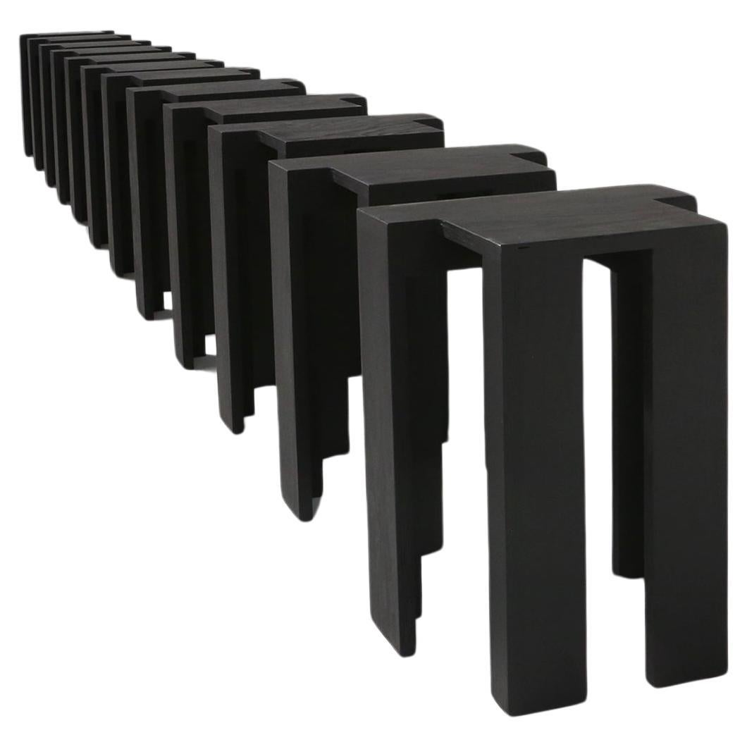 Black stackable stools of side tables (new) by Bram Vanderbeke, Belgium, 2017  For Sale