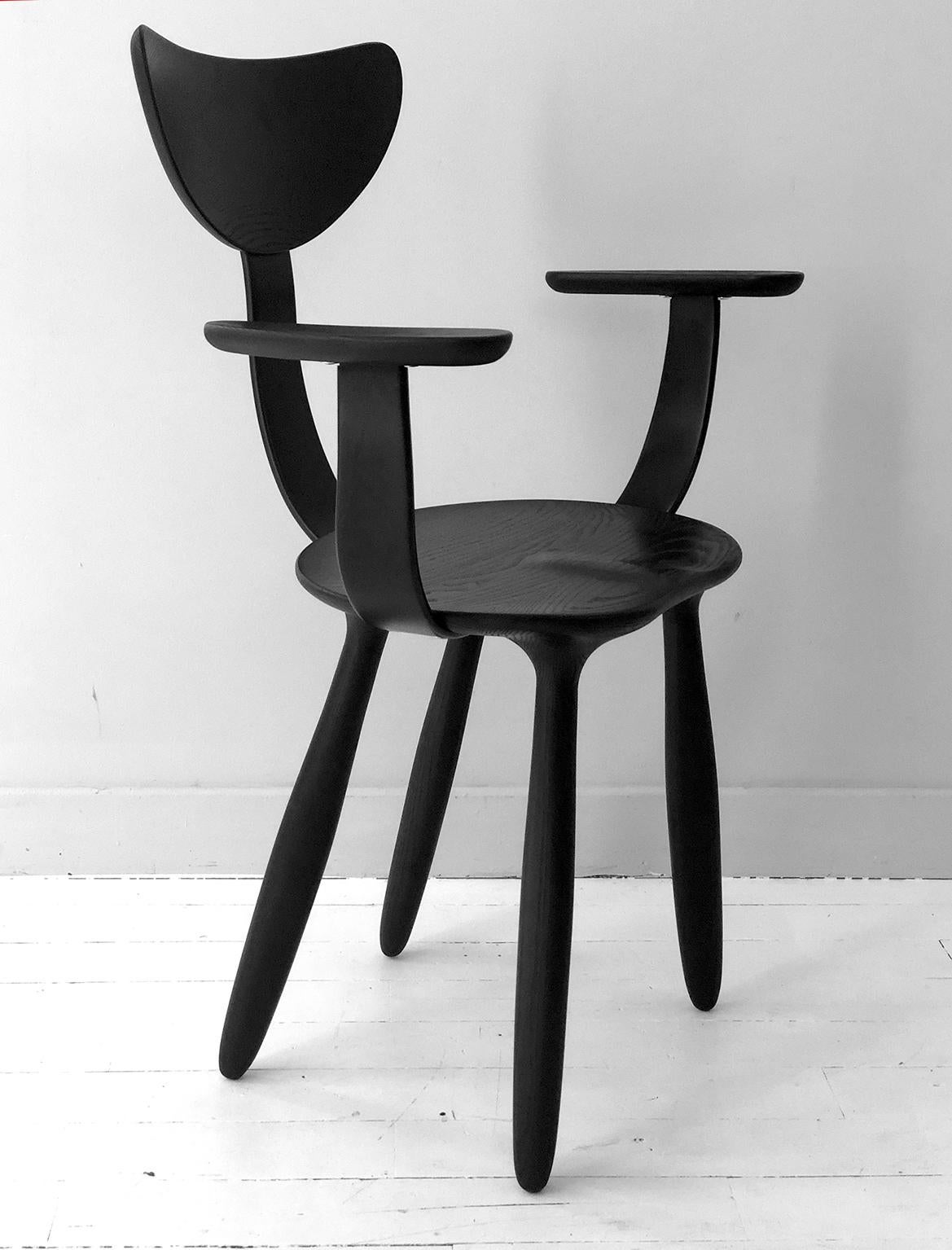 Modern Black Stained Ash Daiku Armchair by Victoria Magniant For Sale