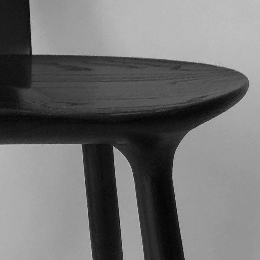Modern Black Stained Ash Daiku Bar Chair by Victoria Magniant For Sale