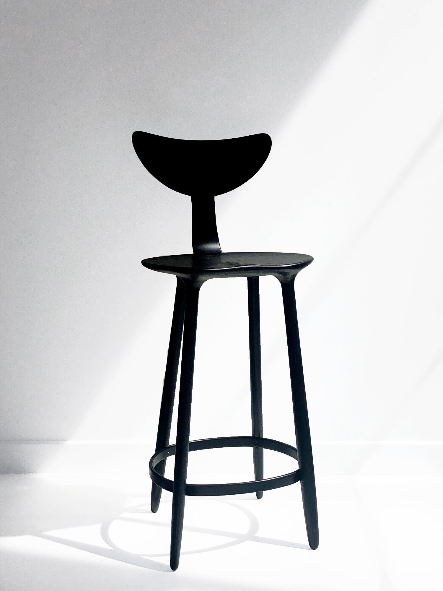 Latvian Black Stained Ash Daiku Bar Chair by Victoria Magniant For Sale