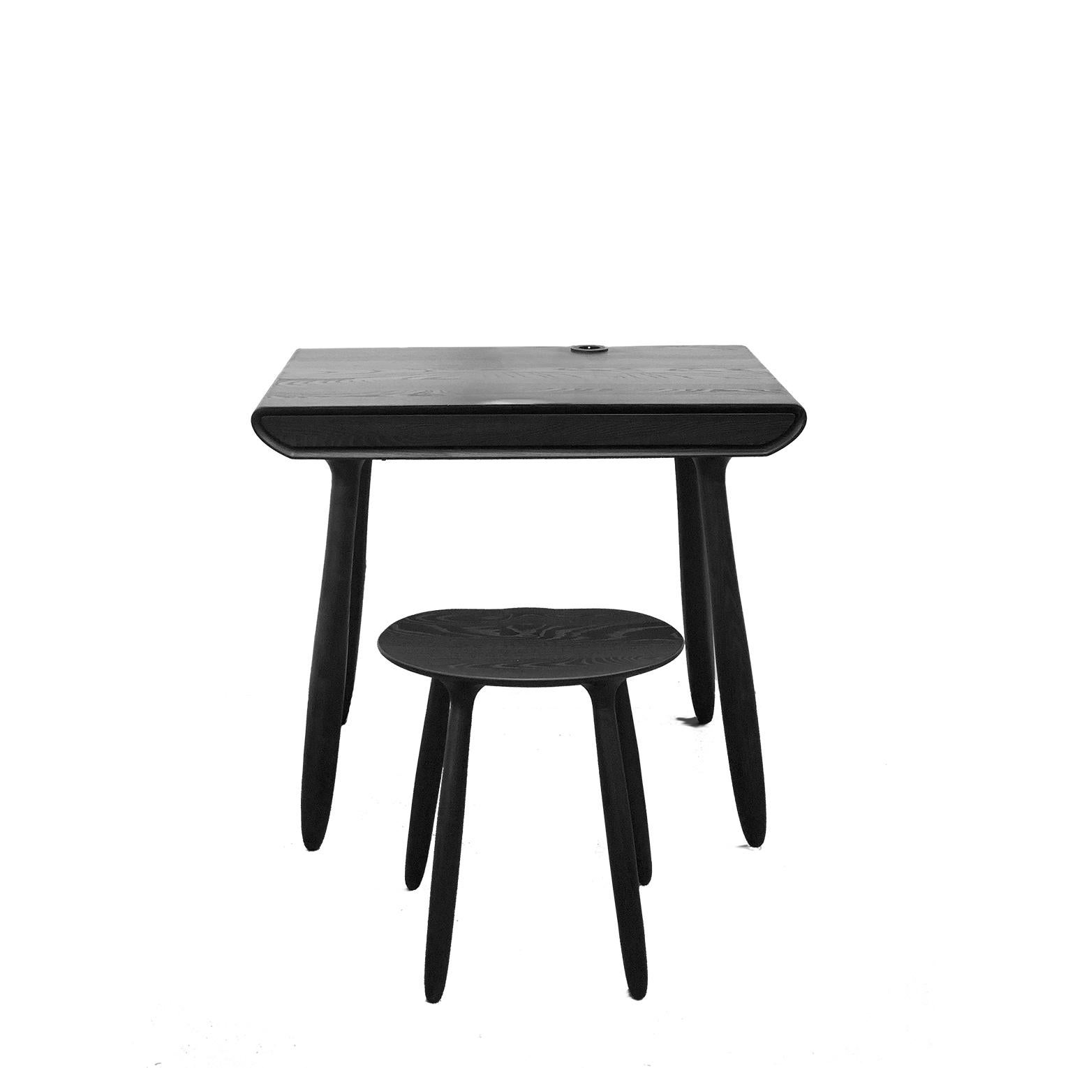 Latvian Black Stained Ash Daiku Vanity Table by Victoria Magniant