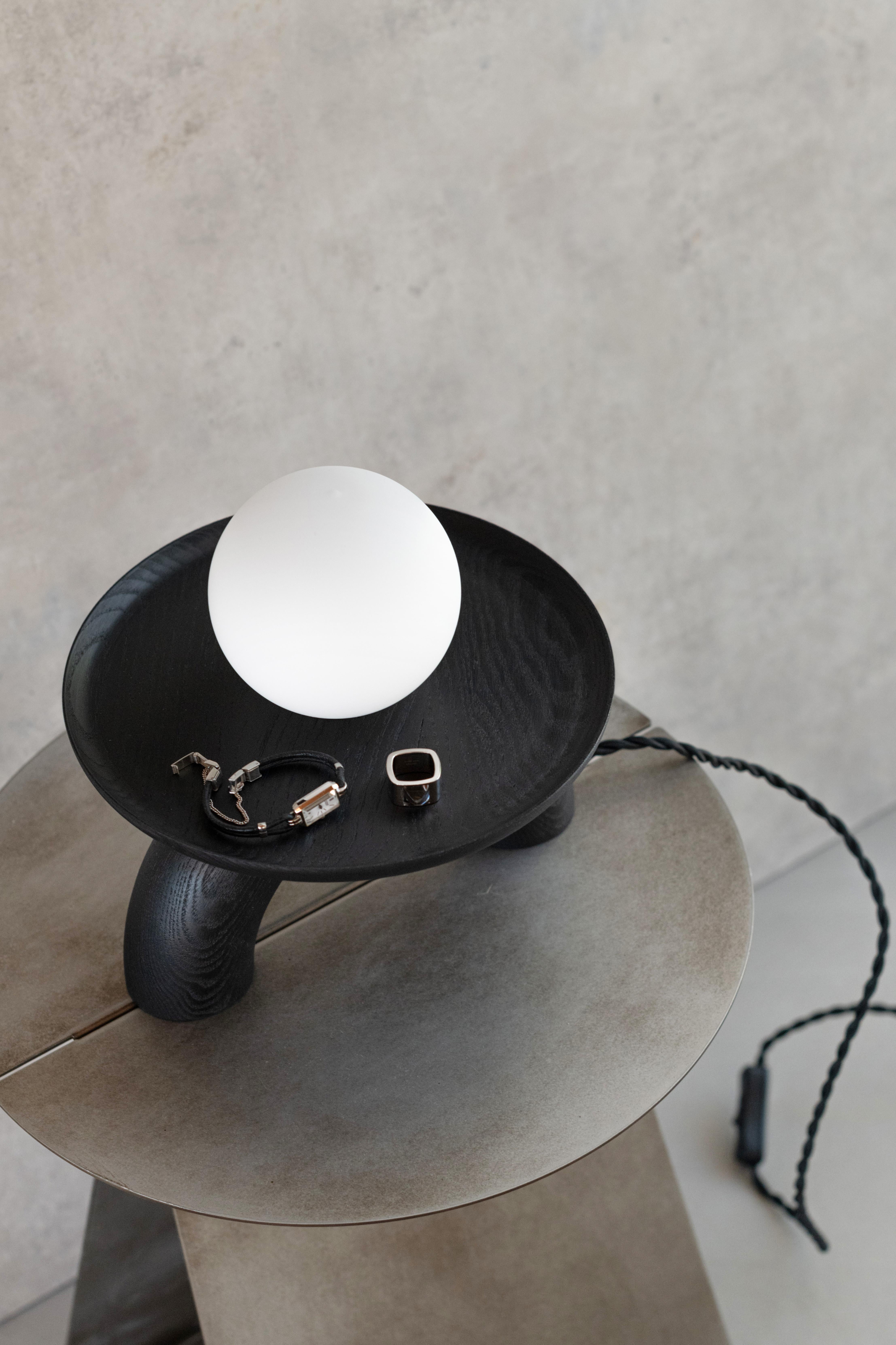 Post-Modern Black Stained Ash Popylight Lamp by Mademoiselle Jo For Sale