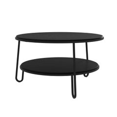 Black Stained Oak Black Metal Eugénie Coffee Table 70 by HARTO