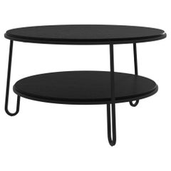 Eugénie Couchtisch aus schwarz gebeizter Eiche und schwarzem Metall 70 von HARTO