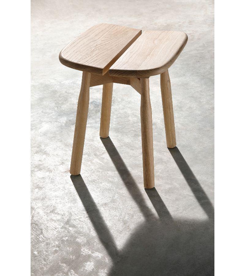 Contemporary Black Stained Oak DOM Stool by Marcos Zanuso Jr For Sale