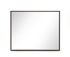 Miroir mural en Oak Oak teinté noir, Contemporary