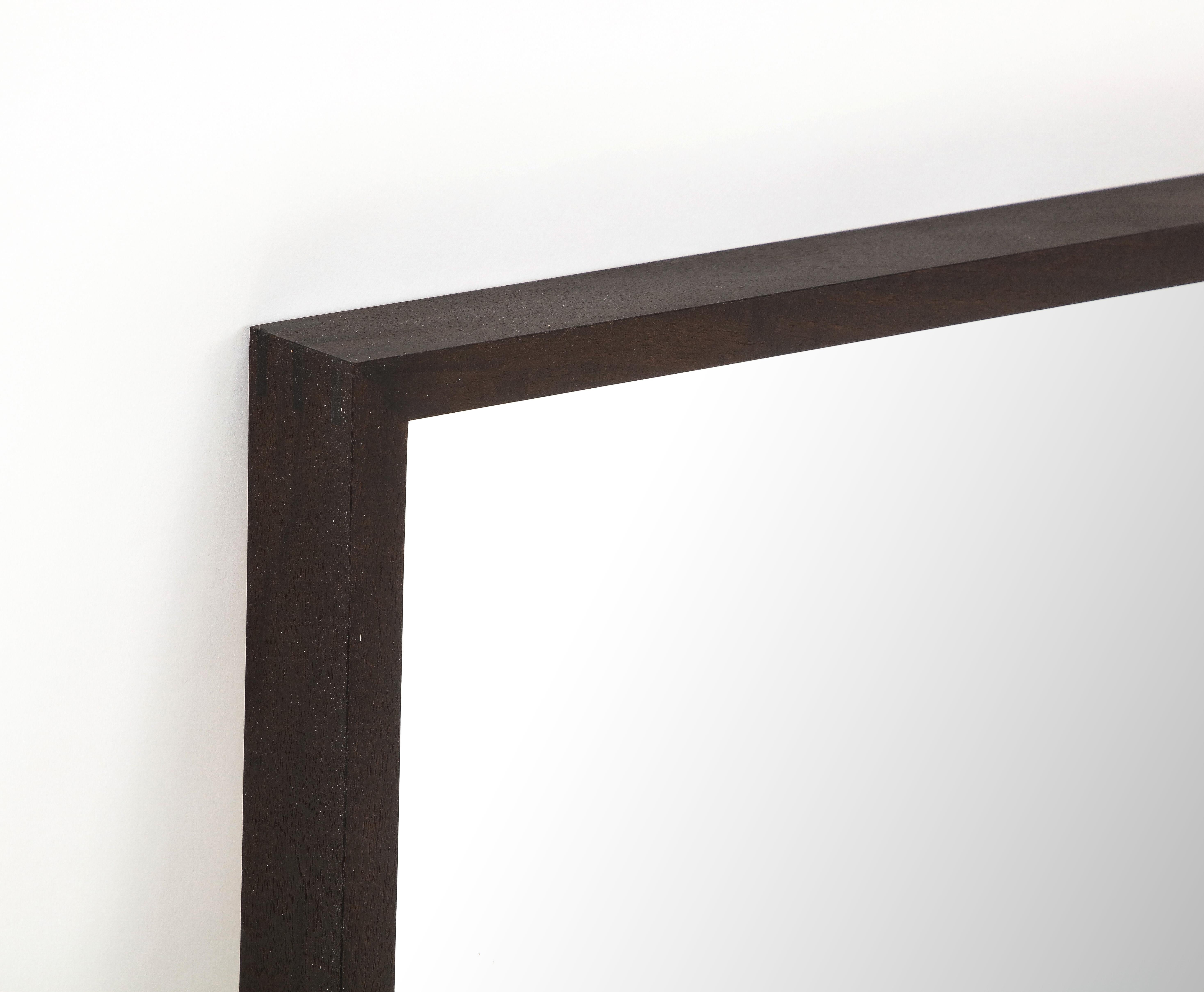Black Stained Oak Wall Mirror, Contemporary For Sale 2