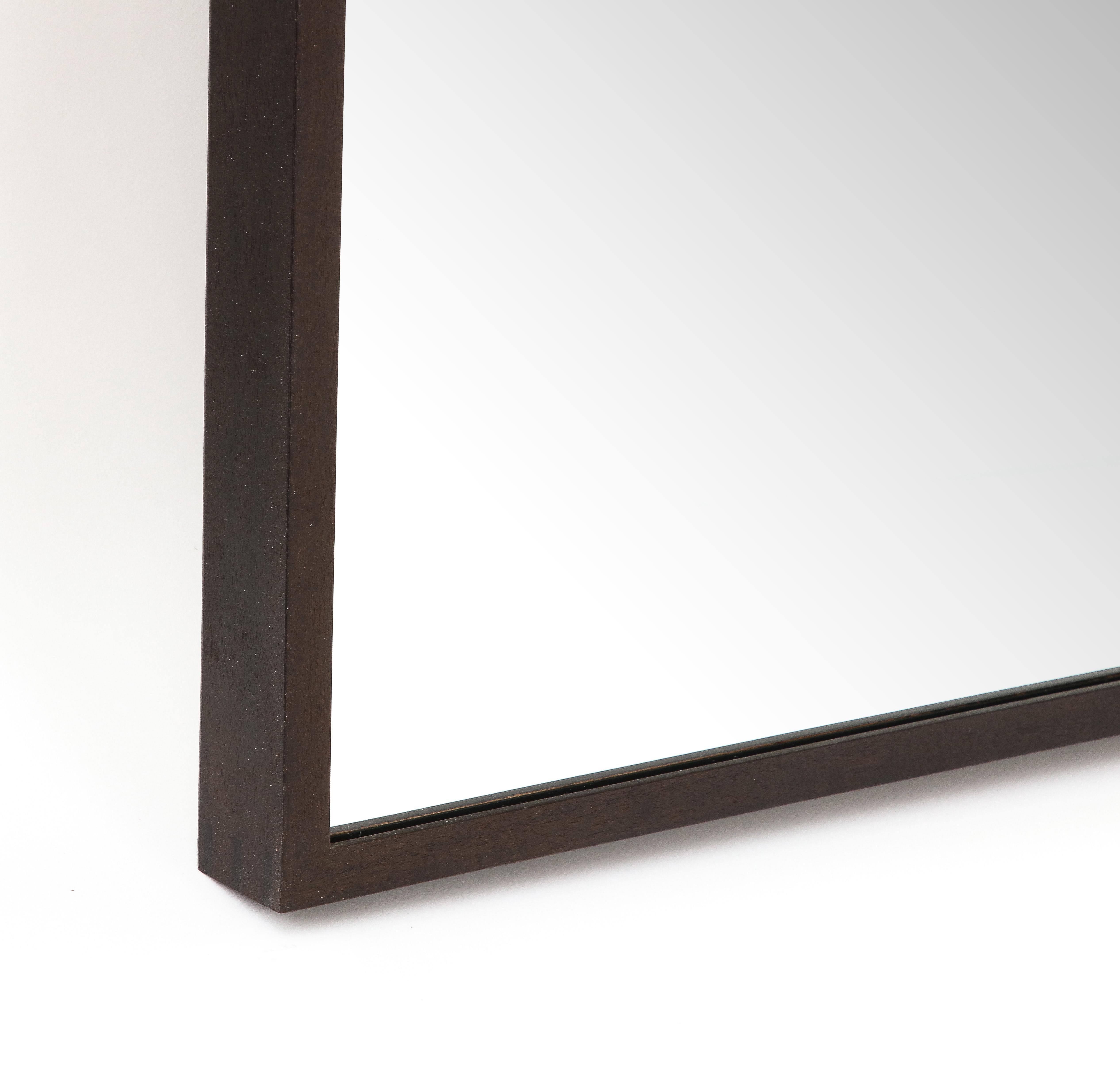Black Stained Oak Wall Mirror, Contemporary For Sale 3