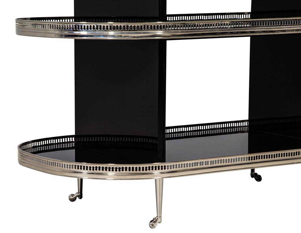 American Black Stainless Steel Bar Cart Trolley