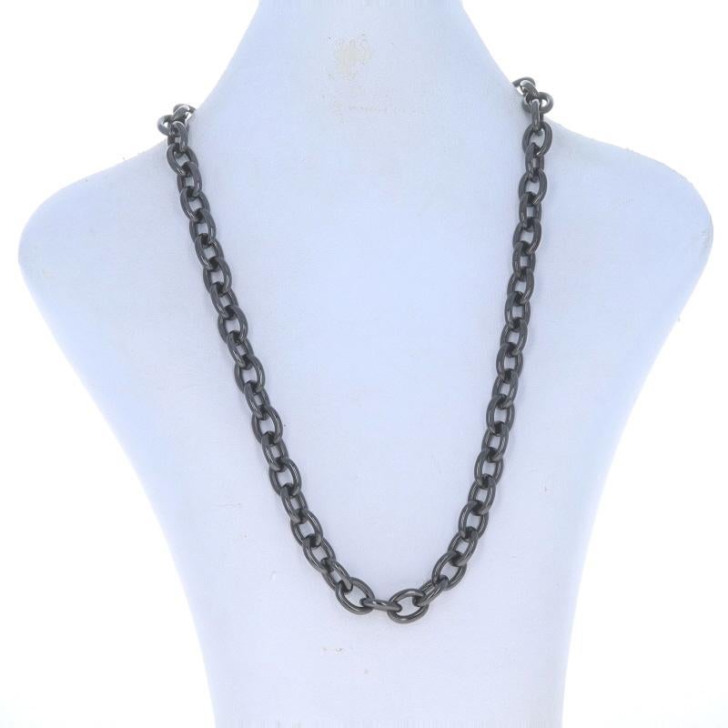 Black Stainless Steel Cable Chain Necklace 20
