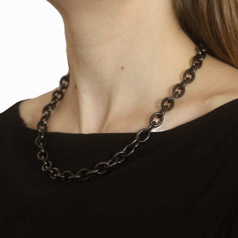 Black Stainless Steel Cable Chain Necklace 20
