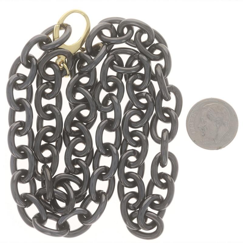 Black Stainless Steel Cable Chain Necklace 20
