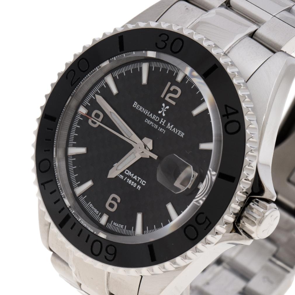 Contemporary Black Stainless Steel Nauticus Austro Limited Edition Men's Wristwatch 45 mm