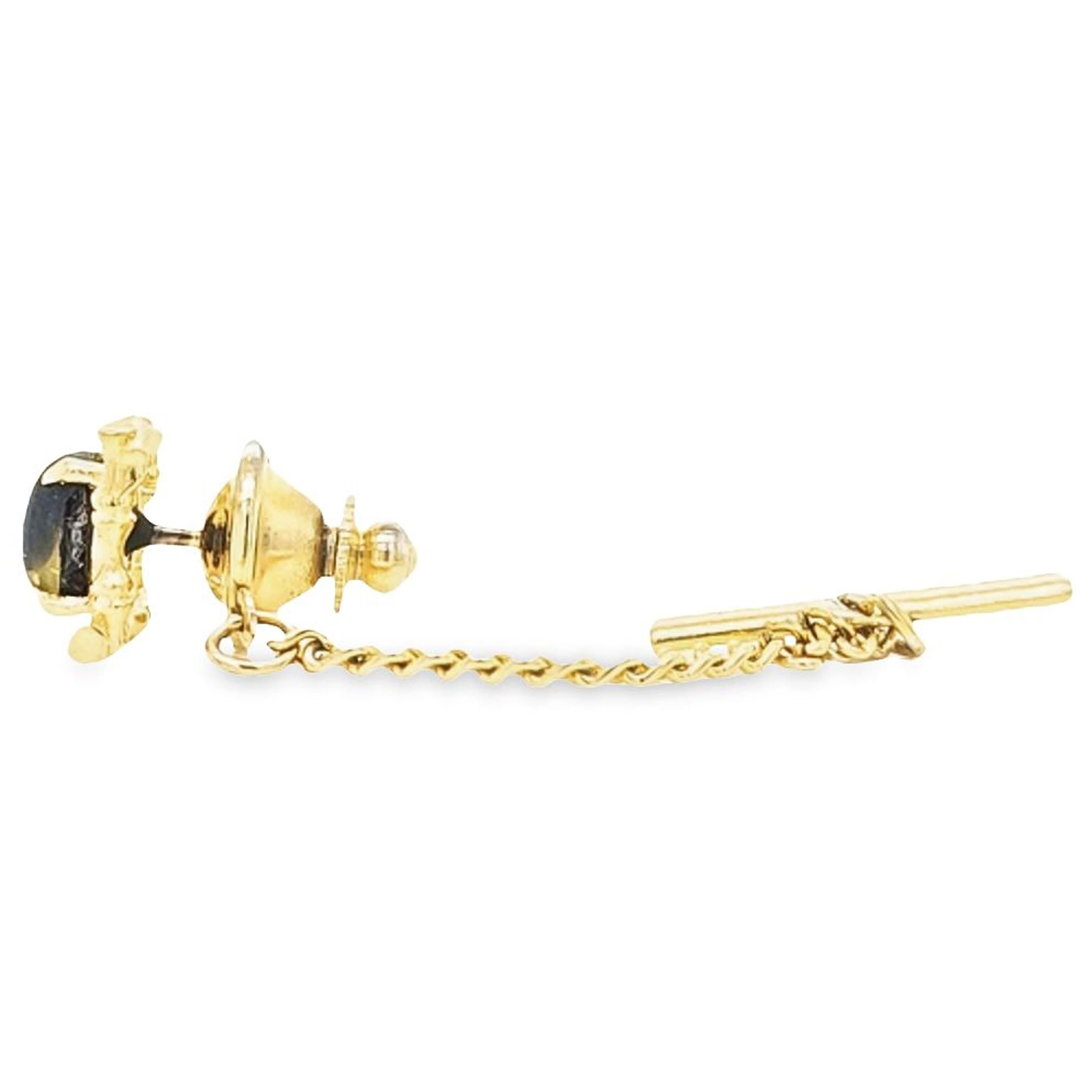 Black Star Cabochon Tie Tack In Good Condition For Sale In Coral Gables, FL