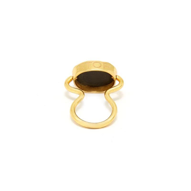 Oval Cut Black Star Mogul Ring For Sale