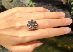 Black Star Sapphire Ring set in Silver Settings