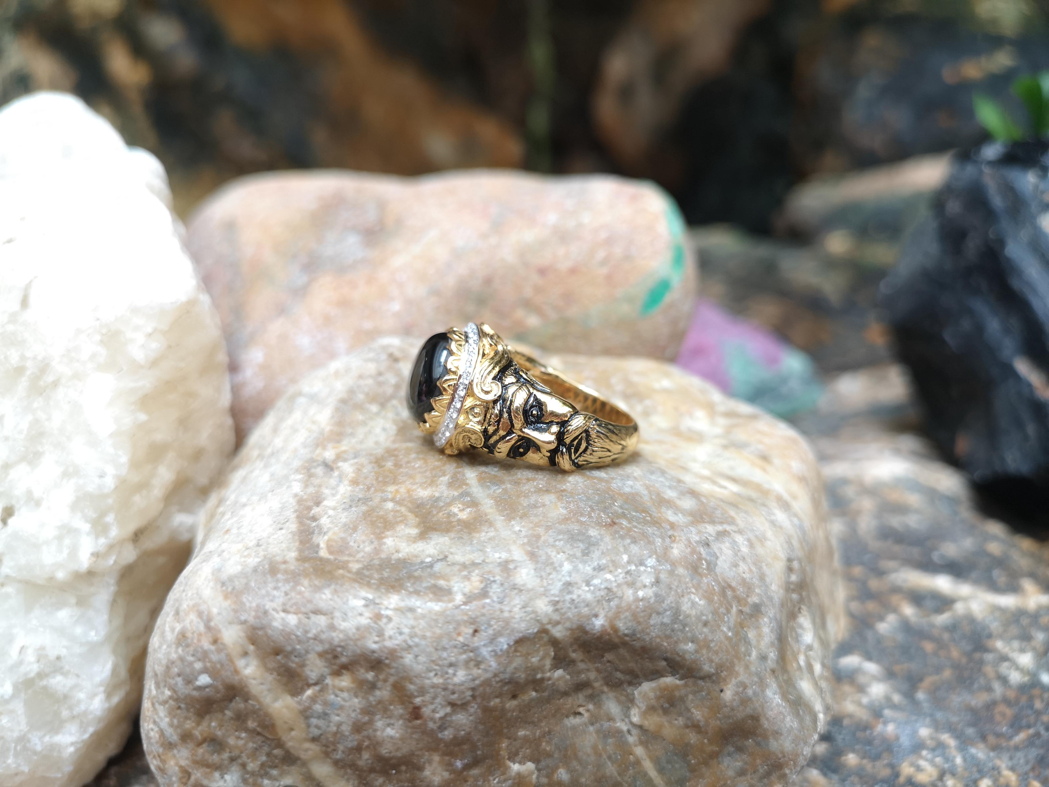 black star sapphire engagement ring