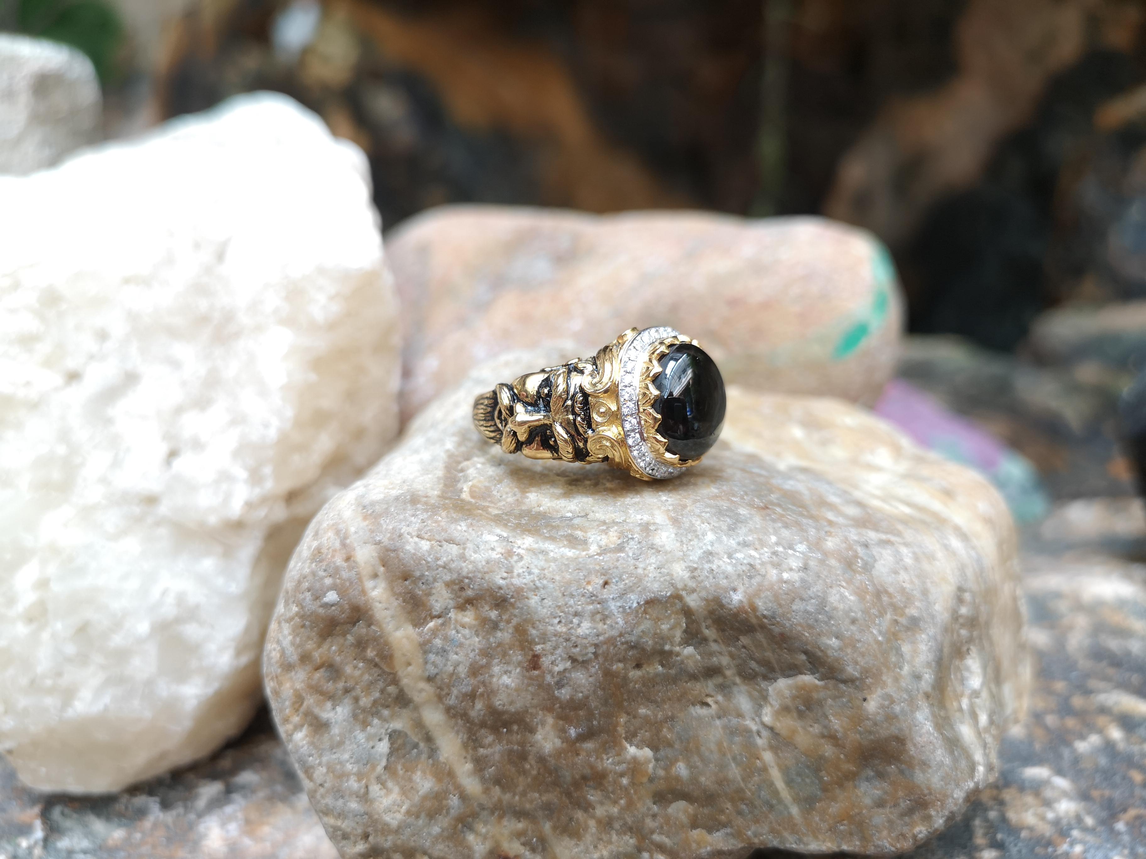 vintage black star sapphire ring