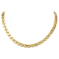 Black Starr and Frost Retro 18 Karat Two-Tone Gold Collar Link Necklace