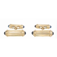 Black Starr and Frost Sapphire Yellow Gold Men's Cufflinks
