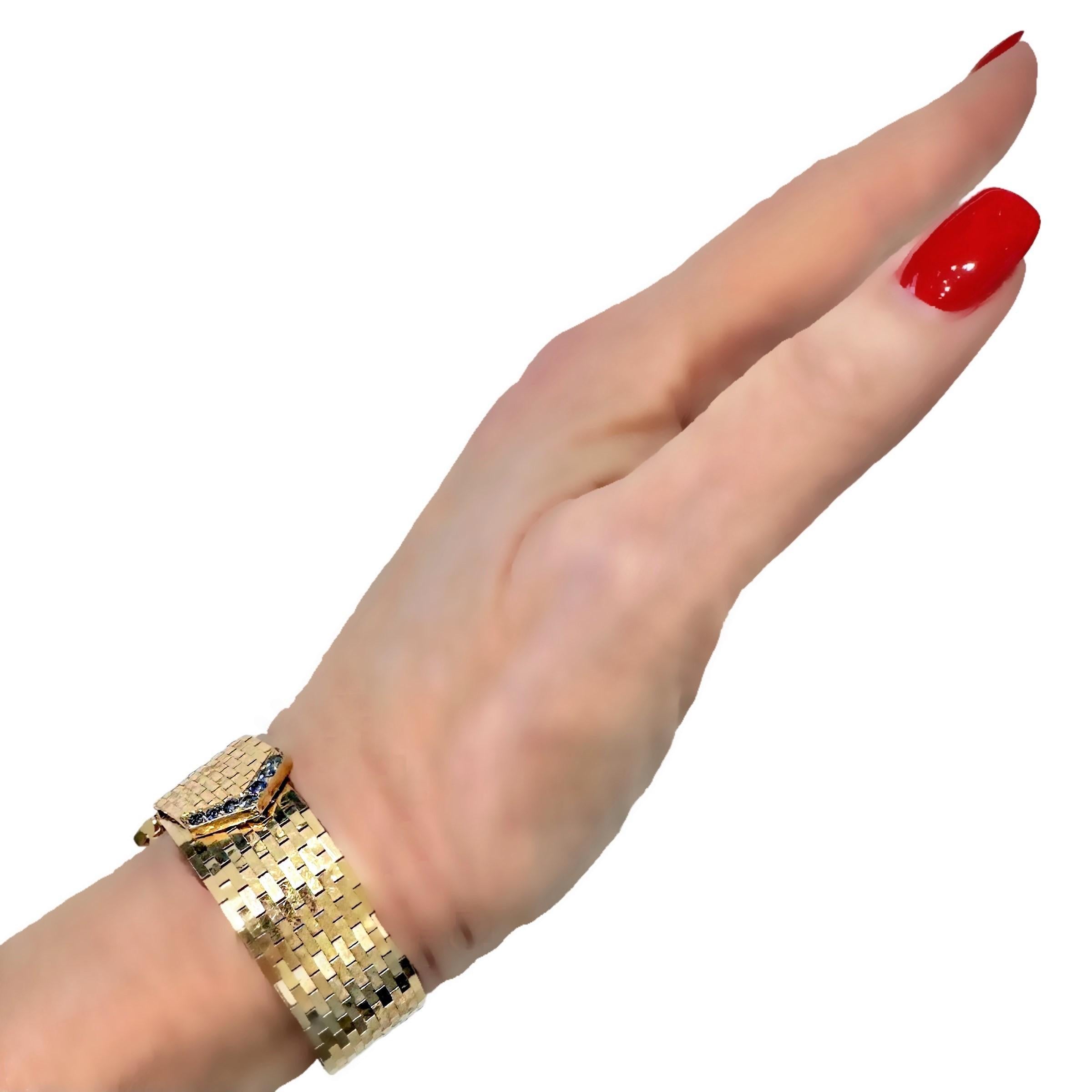 Black Starr und Gorham Retro-Schnallenarmband mit Saphiren und Diamant-Akzenten 5