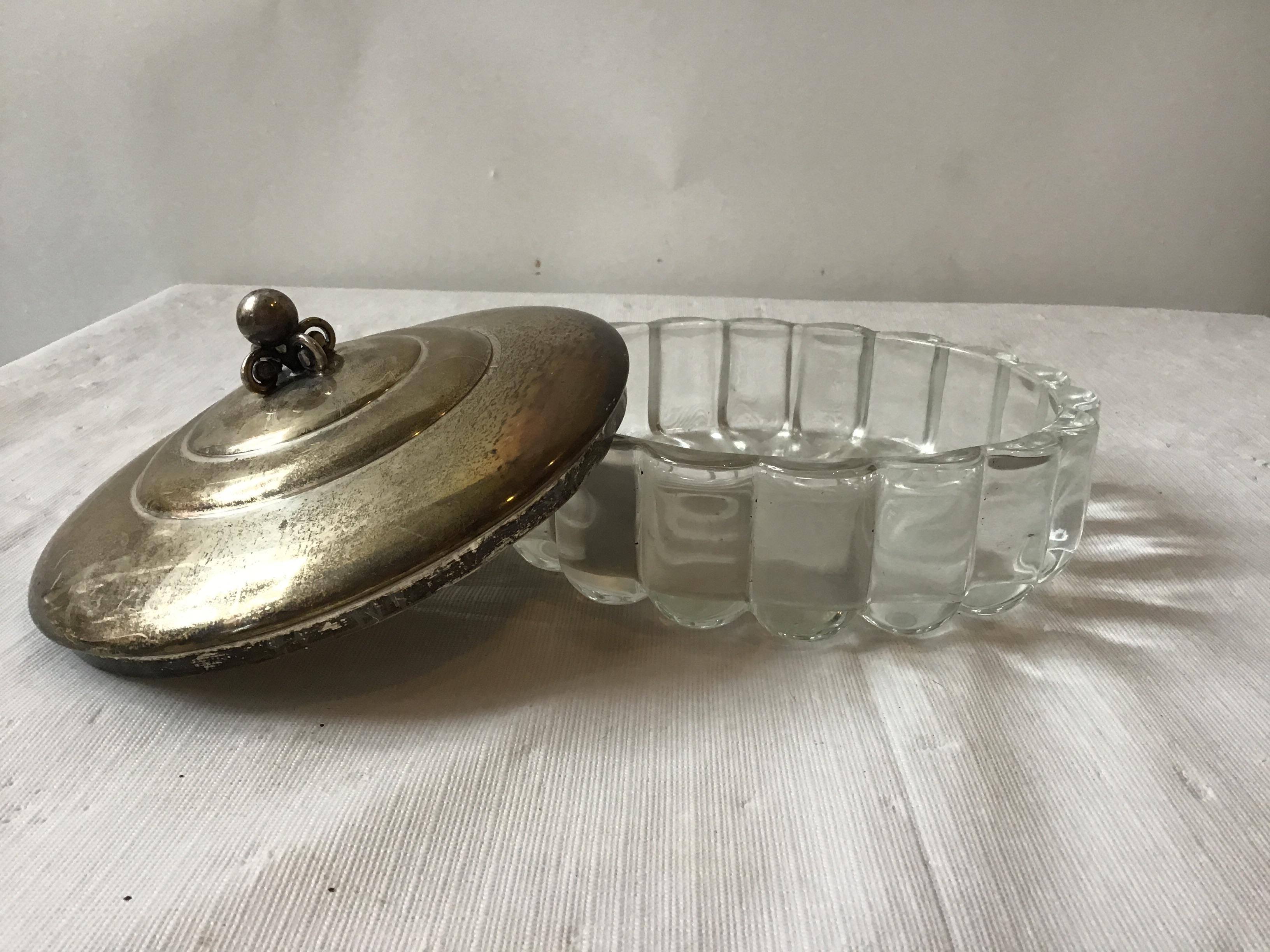 Mid-20th Century Black Starr and Gorham Sterling Lid Glass Dish