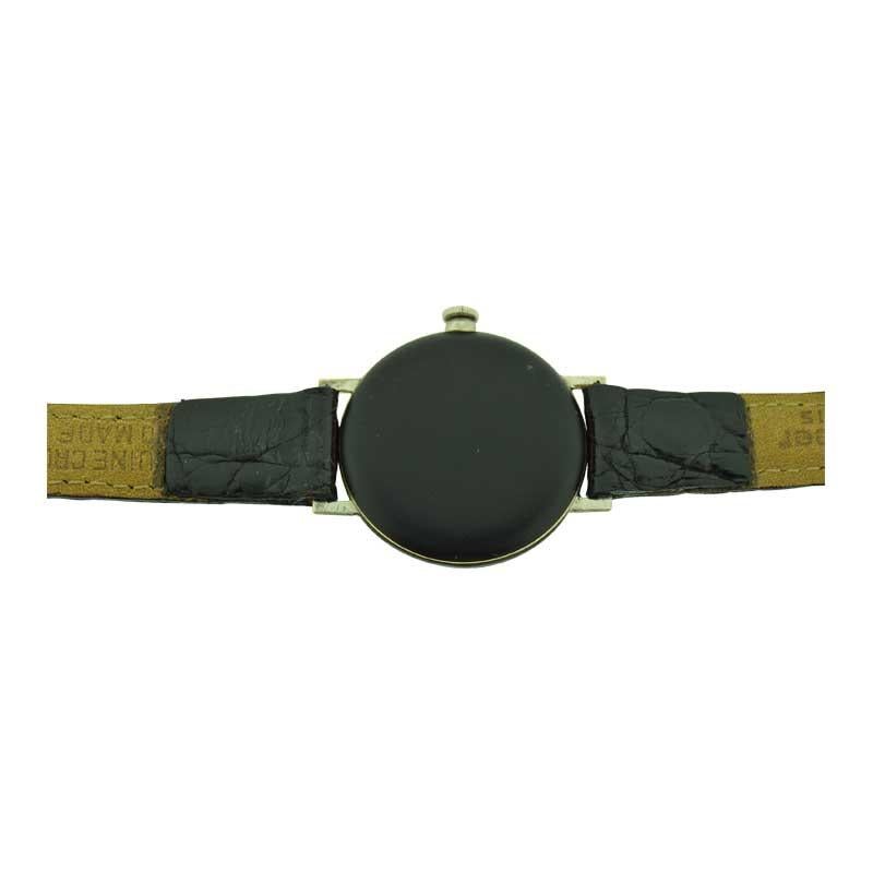 Black Starr & Frost 18 Karat Gold and Matted Black Enamel Ladies Art Deco Watch 9