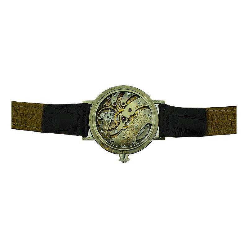 Black Starr & Frost 18 Karat Gold and Matted Black Enamel Ladies Art Deco Watch 11