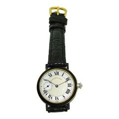 Black Starr & Frost 18 Karat Gold and Matted Black Enamel Ladies Art Deco Watch