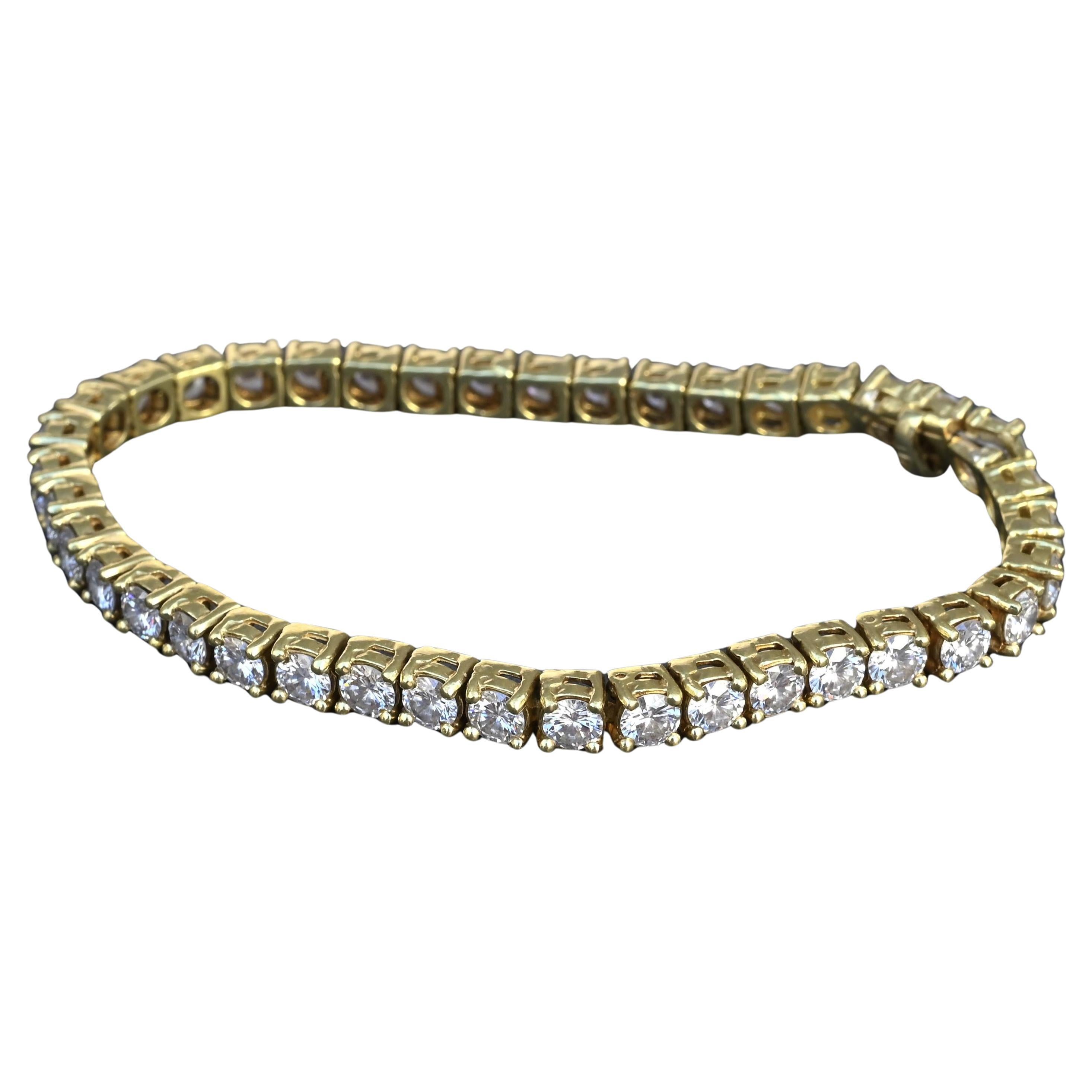 Black, Starr & Frost 8.80ctw Diamond Tennis Bracelet in 18K Yellow Gold For Sale