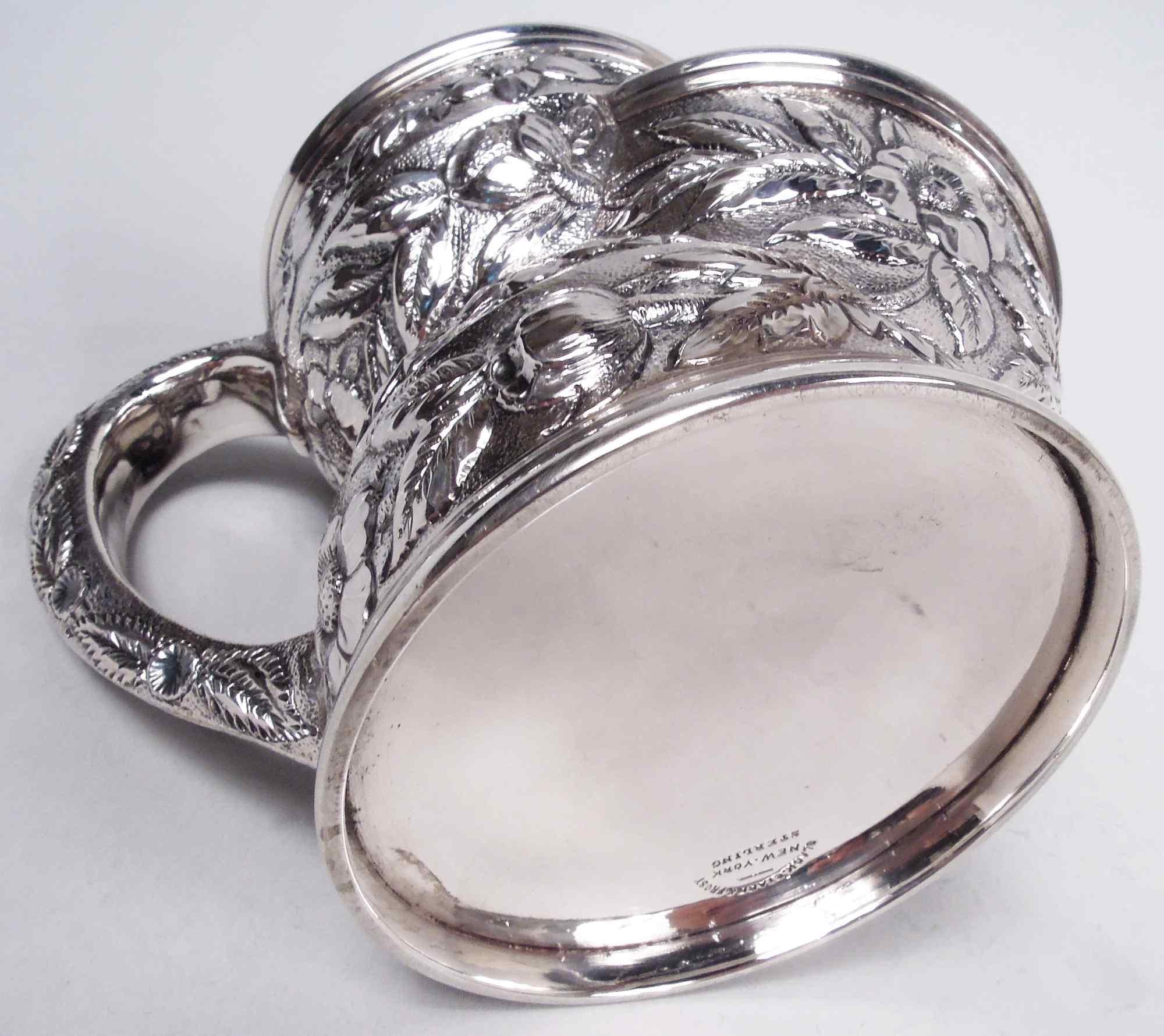 Black, Starr & Frost American Repousse Sterling Silver Shaving Mug For Sale 5