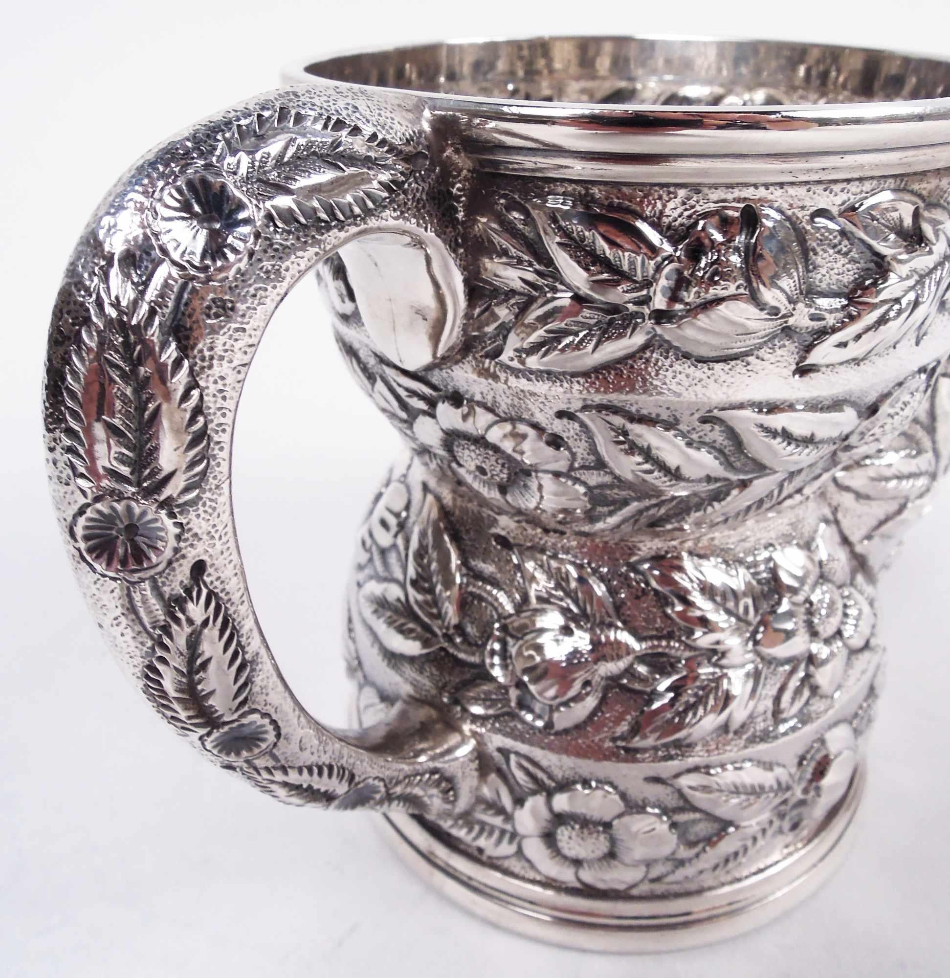 Black, Starr & Frost American Repousse Sterling Silver Shaving Mug For Sale 1