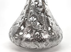 Carafe ancienne Black Starr & Frost incrustée d'argent fin et de cristal