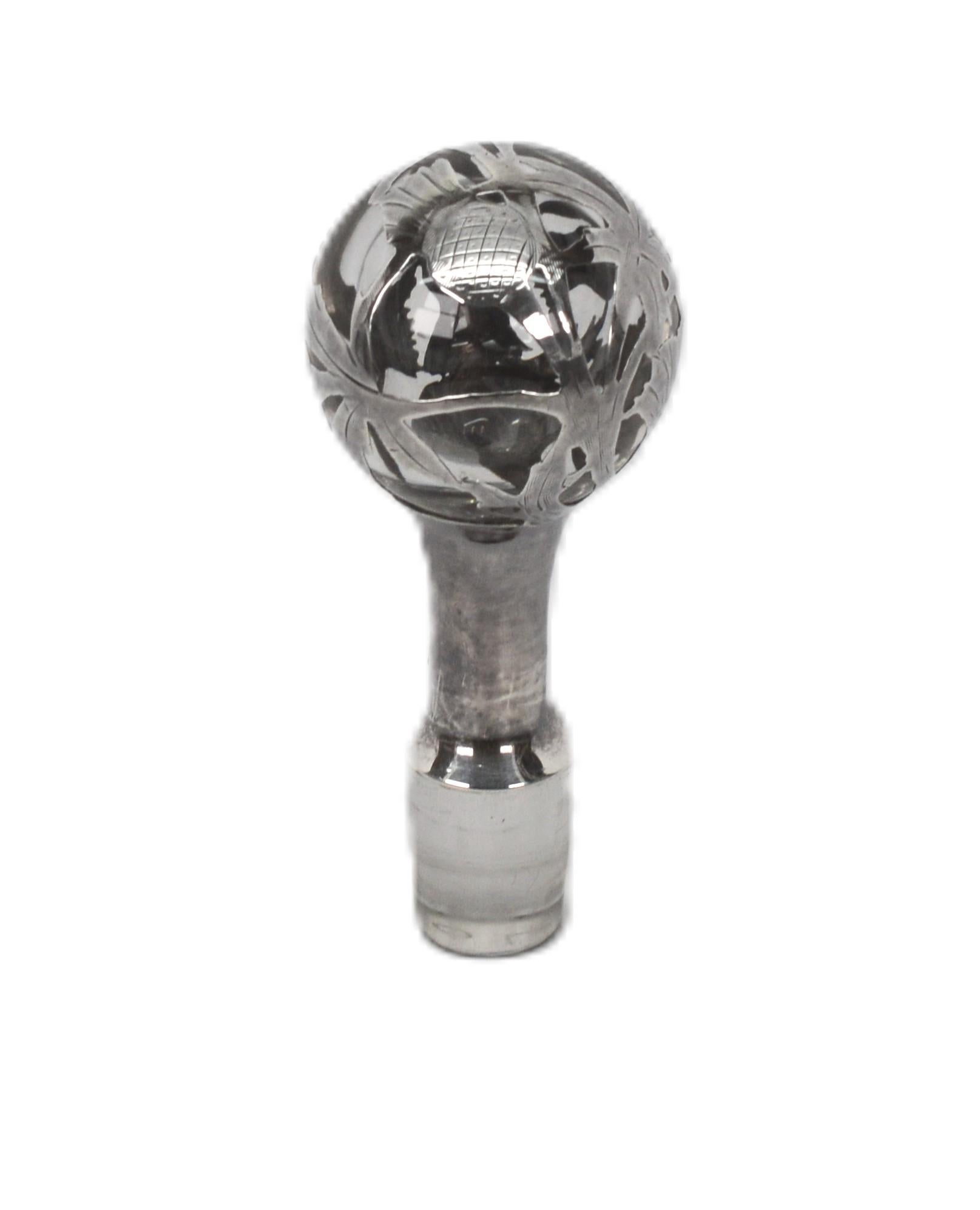 Black, Starr & Frost Antique Fine Silver Overlay Crystal Decanter In condizioni ottime in vendita a Mount Kisco, NY