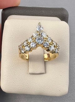 "Black, Starr & Frost" Diamond  Cocktail Flame Ring 18K Yellow Gold 2.65 CT's.