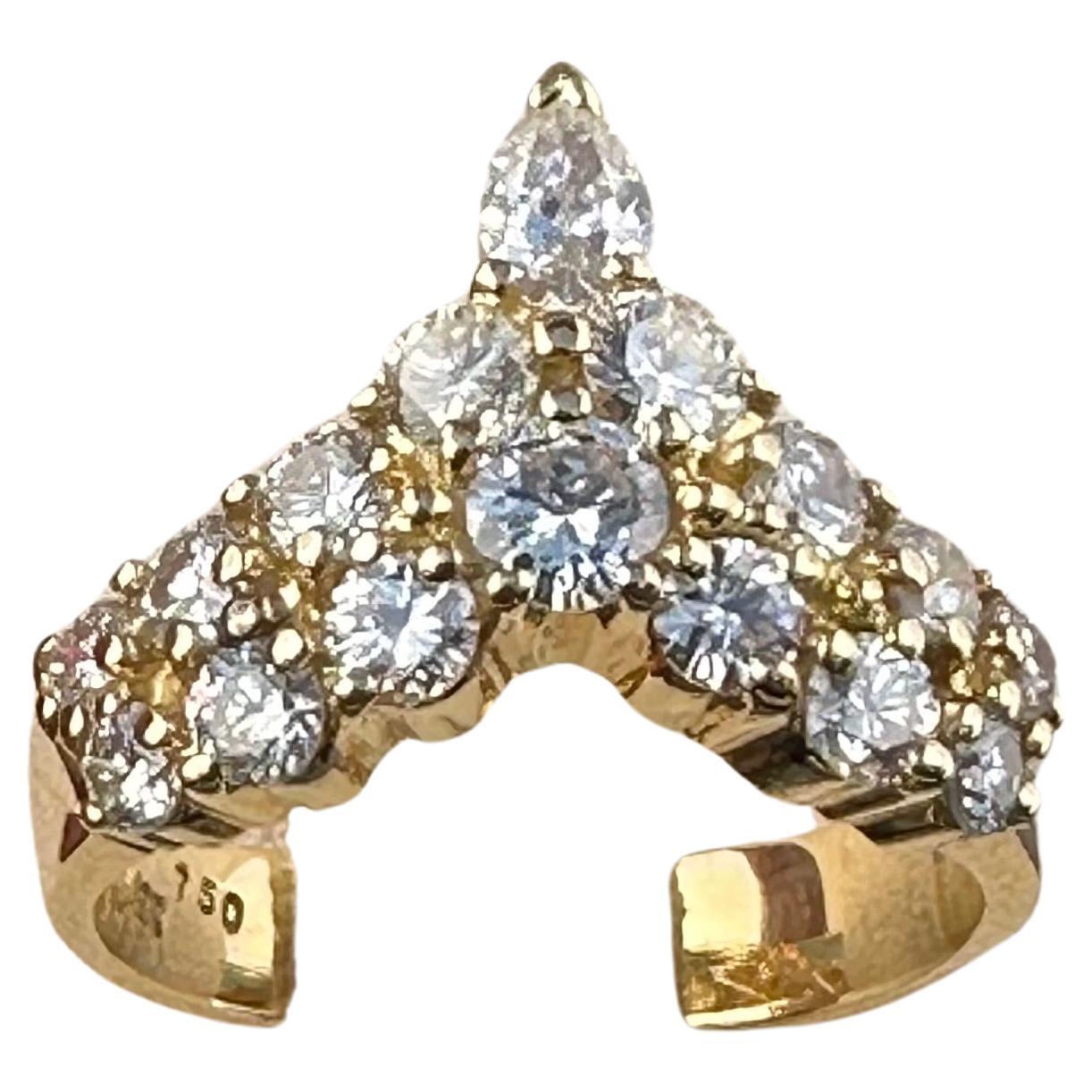 Diamant „Black, Starr & Frost“ in Schwarz  Cocktail- Flammenring aus 18 Karat Gelbgold mit 2,65 Karat Flammen.